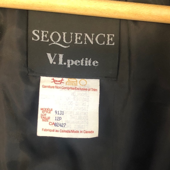 Black Wool Coat, Faux Fur & Leopard-Lined Hood, Size 12P - Picture 9 of 10